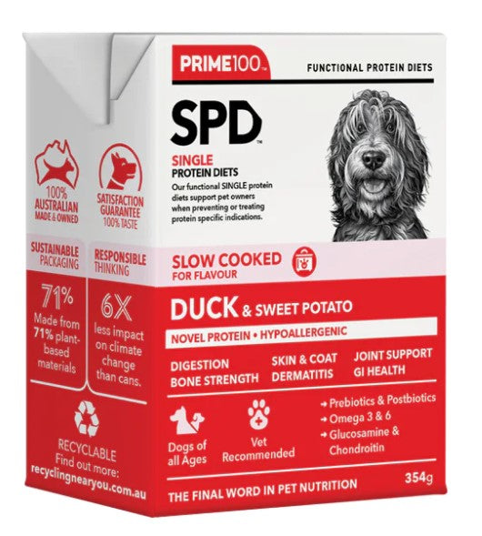 Prime100 Slow Cooked Meals for Dogs Duck & Sweet Potato 354gm