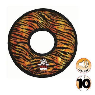Tuffy Tiger Mega Ring Tough Squeaky Toy for Dogs