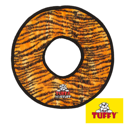 Tuffy No Stuff Mega Ring Tiger Tough Soft Toy for Dogs