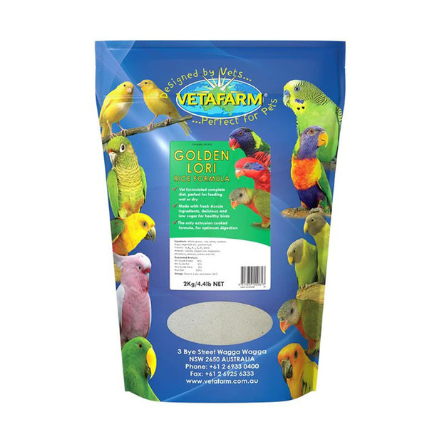 Vetafarm Golden Lori Rice Formula Diet for Lorikeets 2kg