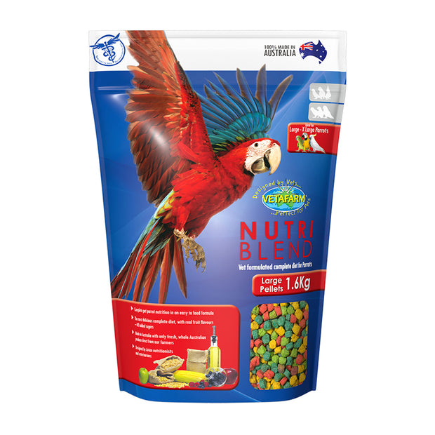 Vetafarm Nutriblend Large Pellets 1.6kg - For Large Parrots & Birds