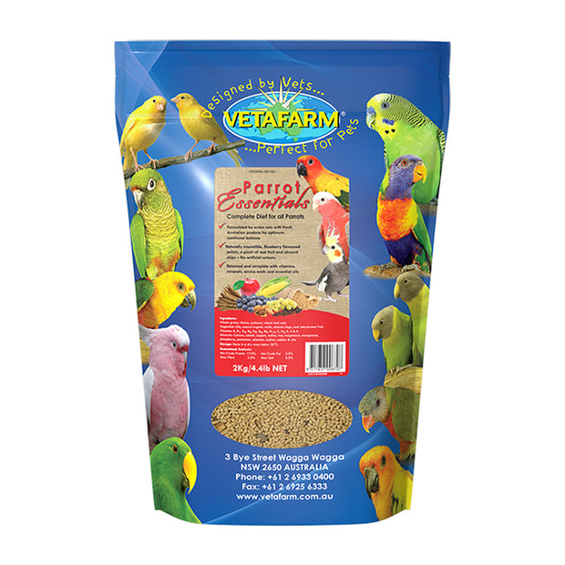 Vetafarm Parrot Essentials Pellets 2kg - For all Pet Parrots and Birds