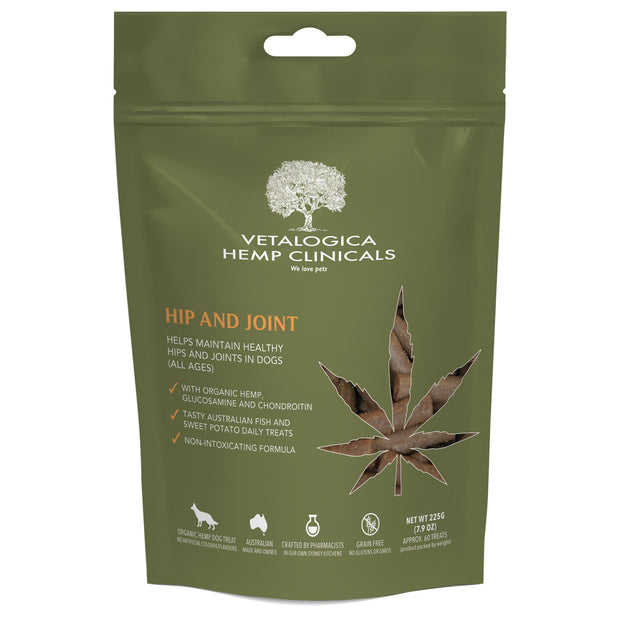 Vetalogica Hemp Clinicals Grain Free Hip & Joint Treats for Dogs 225gm