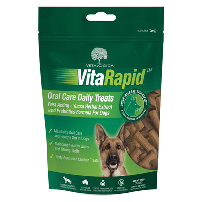 Vetalogica VitaRapid Grain Free Oral Care Daily Treats for Dogs 210gm
