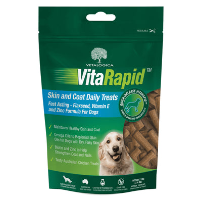 Vetalogica VitaRapid Grain Free Skin & Coat Daily Treats for Dogs 210gm