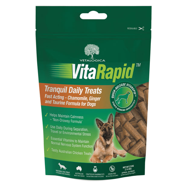 Vetalogica VitaRapid Grain Free Tranquil Daily Treats for Dogs 210gm