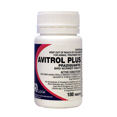 Avitrol Plus 20mg Bird Worming Tablets - 100 Pack