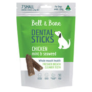 Bell & Bone Dental Sticks for Small Dogs 7 Pack - Chicken, Mint & Seaweed