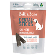 Bell & Bone Dental Sticks for Small Dogs 7 Pack - Salmon, Mint & Charcoal